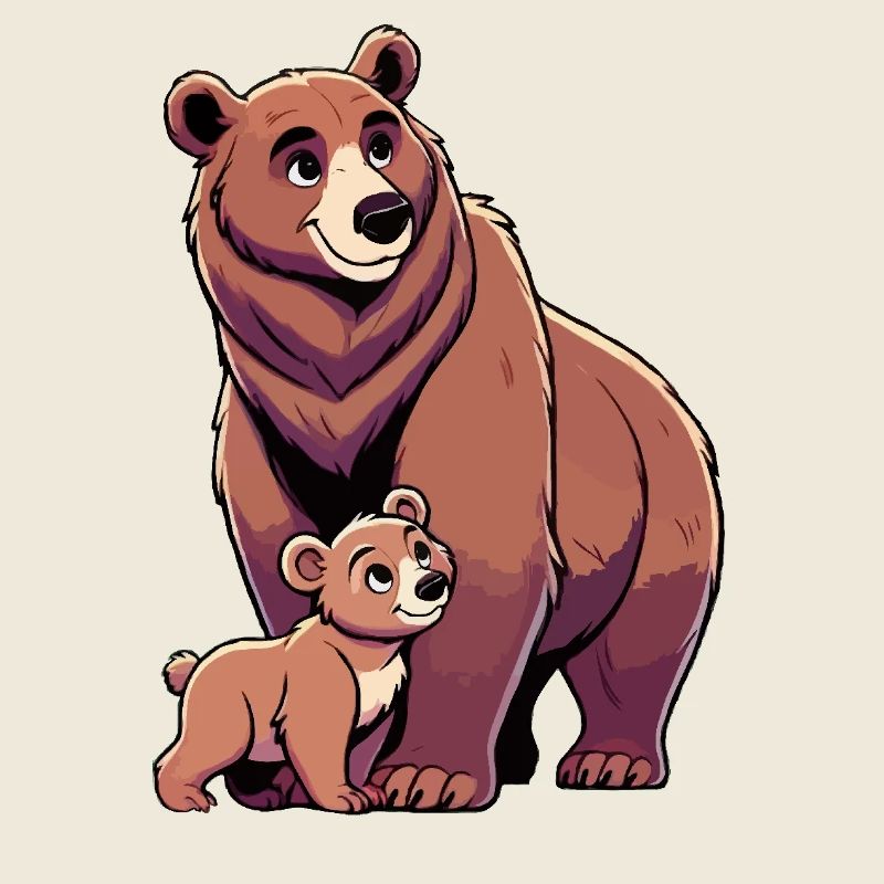 Braunbär Mutter und Kind