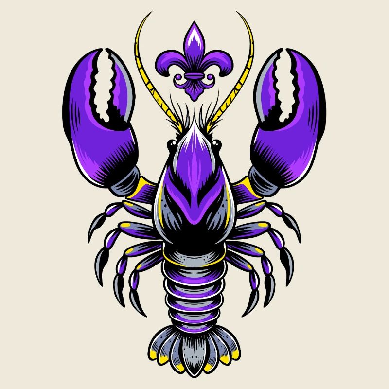 Mardi Gras Languste mit Fleur-de-Lis Design