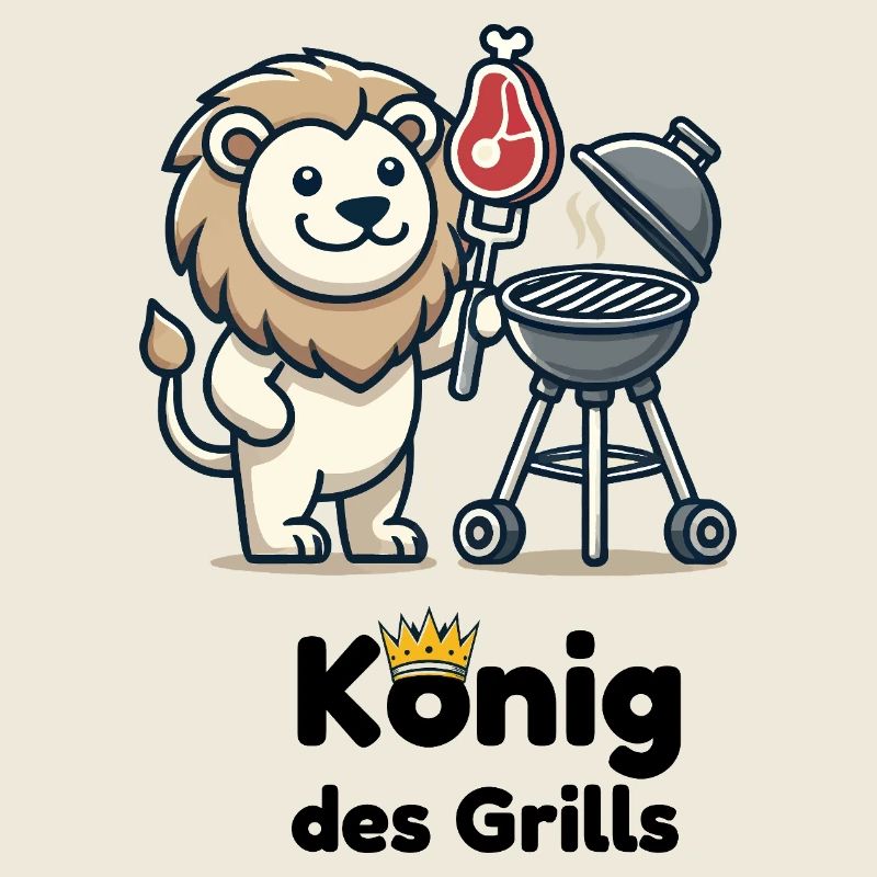 Löwe am Grill mit Krone
