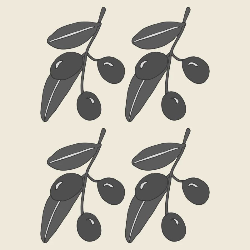 Olive branches black white