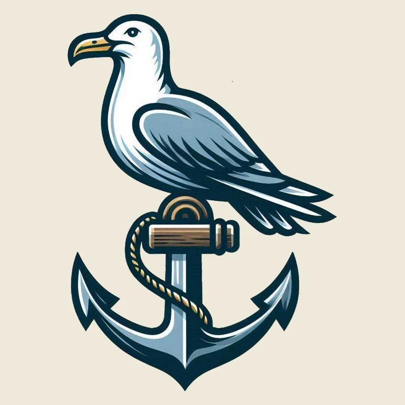 Anker mit Möwe