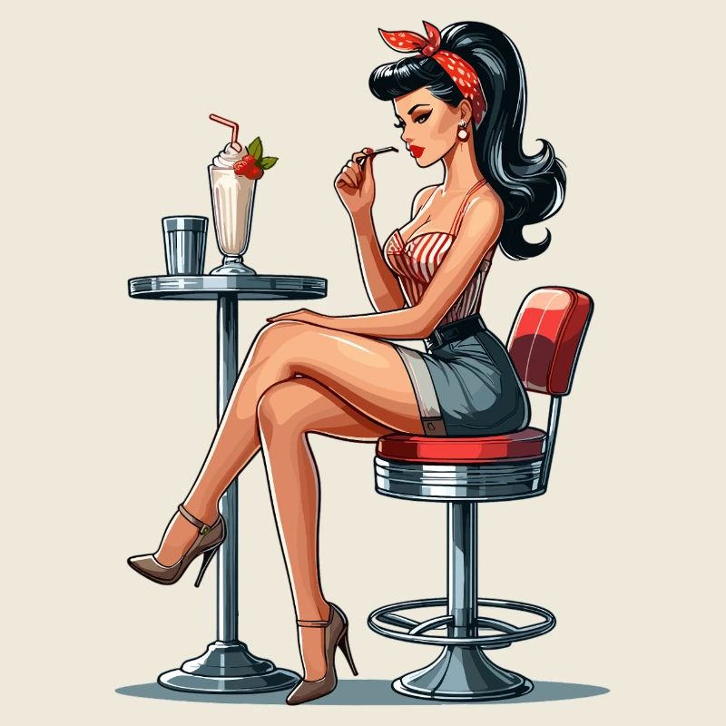 Milkshake Rockabilly Pin Up Cadeau