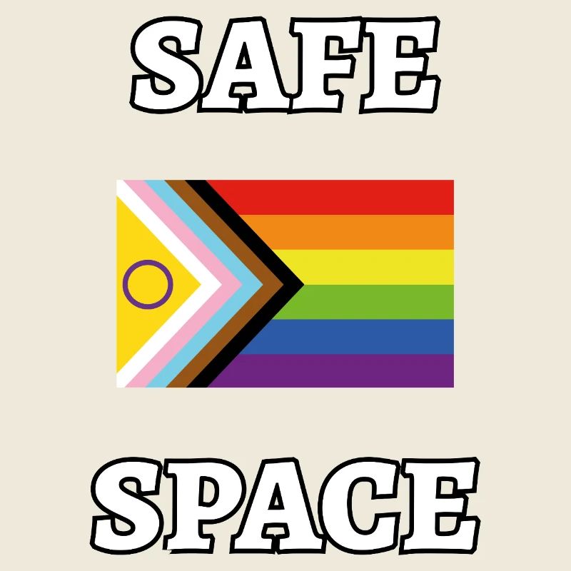 SAFE SPACE LGBT Drapeau arc-en-ciel inclusif