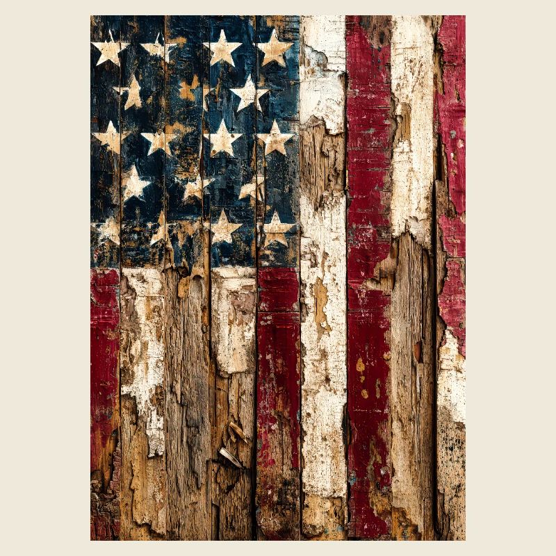 Rustic American Flag Wall Art