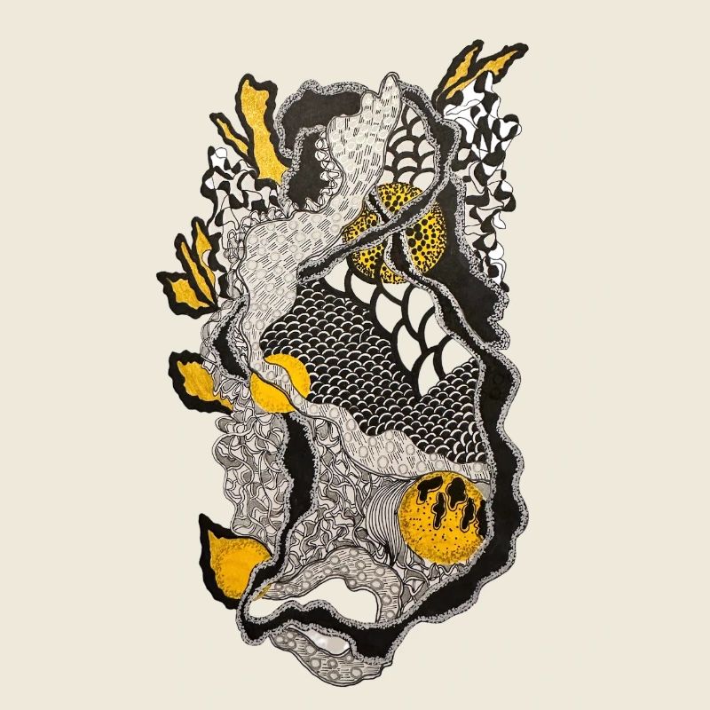 Organic Contrast Pattern Yellow Black