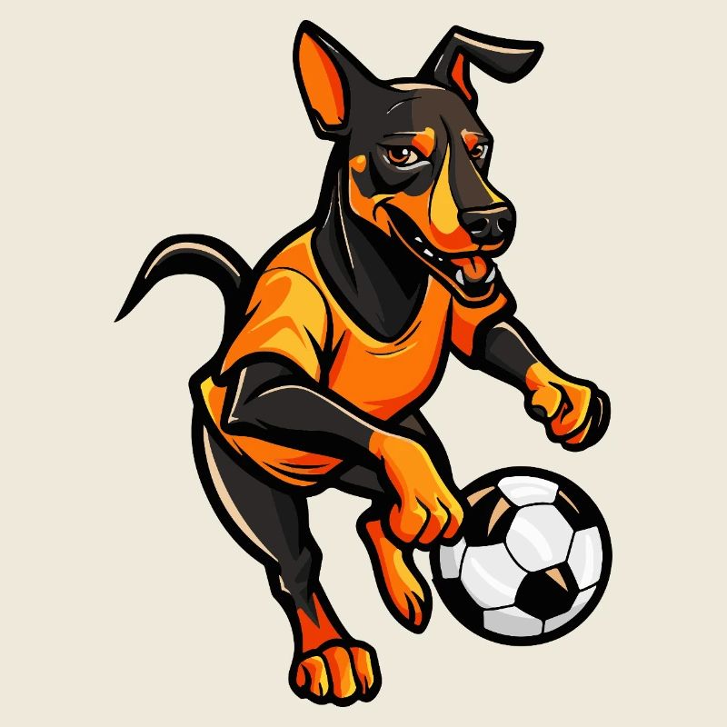 Soccer dog in flame design