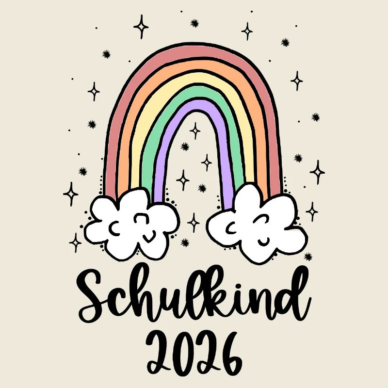 Schulkind 2026 Einschulung Mädchen Regenbogen