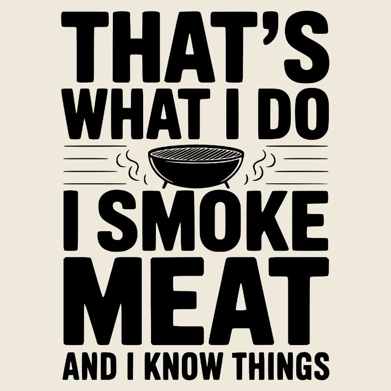 Das mache ich. Ich räuchere Fleisch und ich weiß Dinge.