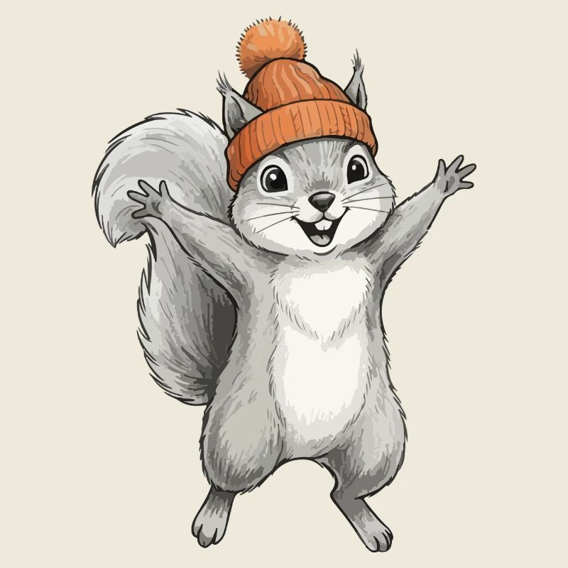 Eichhörnchen mit Mütze