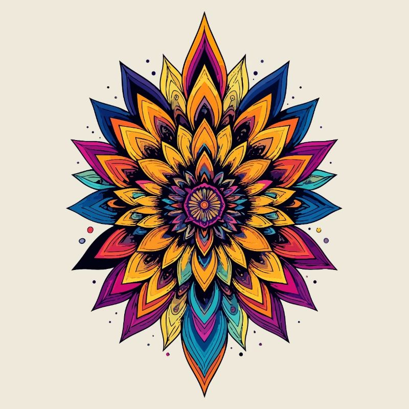 Étoile fleur colorée de mandala de fleurs LSD