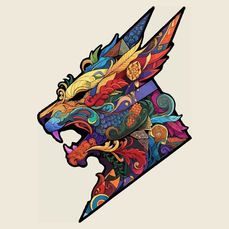 Kaleidoskopischer Drache: Folklore-Feuer