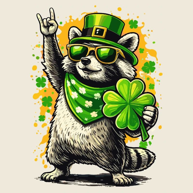 Trèfle de la Saint-Patrick du raton laveur