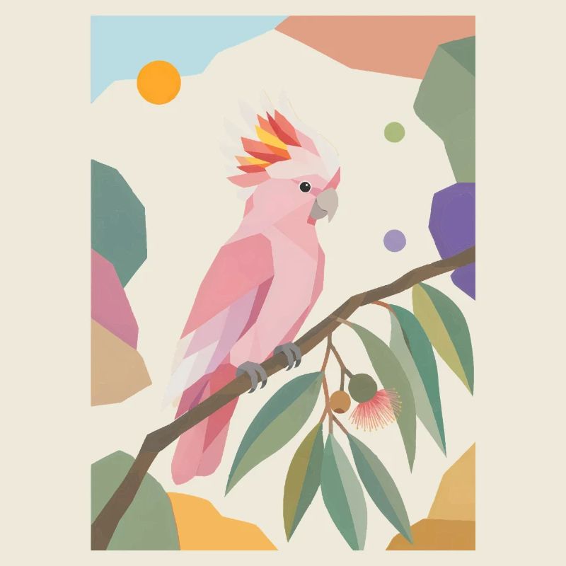Oiseau perroquet cacatoès rose Design