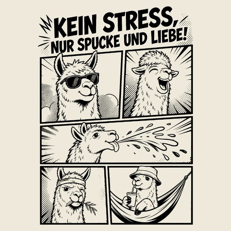 Lustiges Lama Comic Spruch Humor Design