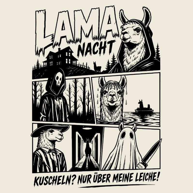 Lama Horror Szene Comic Grusel Design