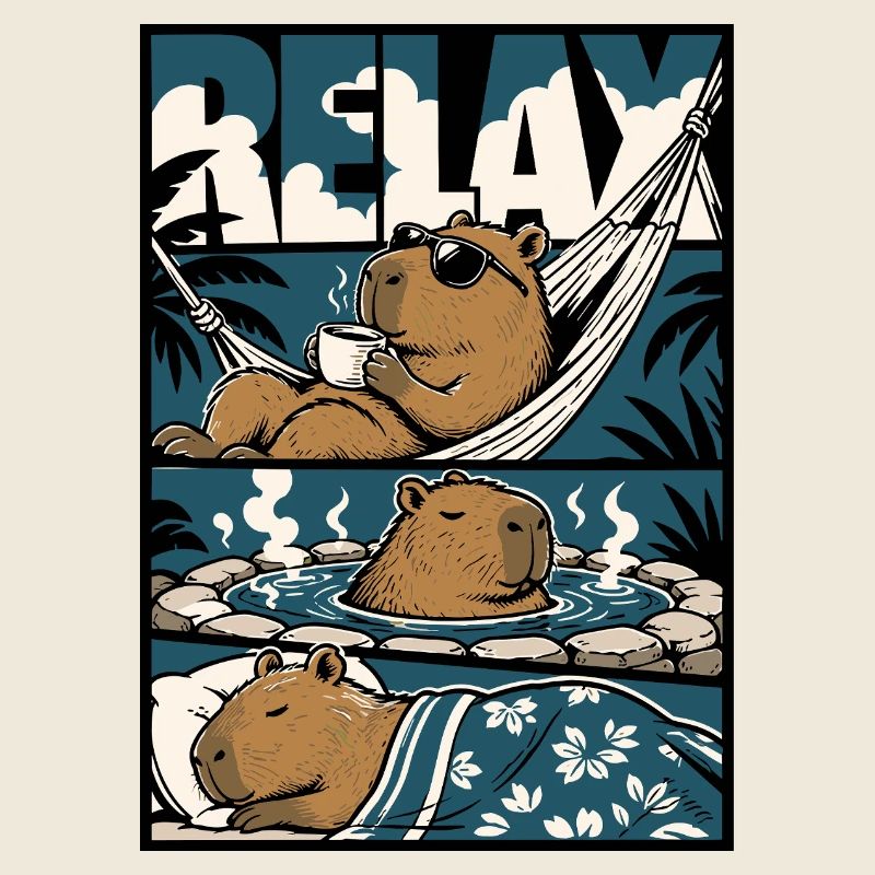Motif de bien-être Relax Capybara