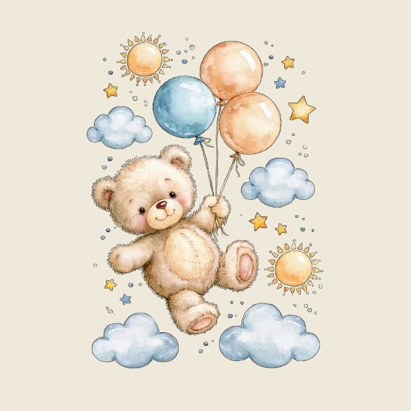 Teddybär-Ballon-Himmel-Laune