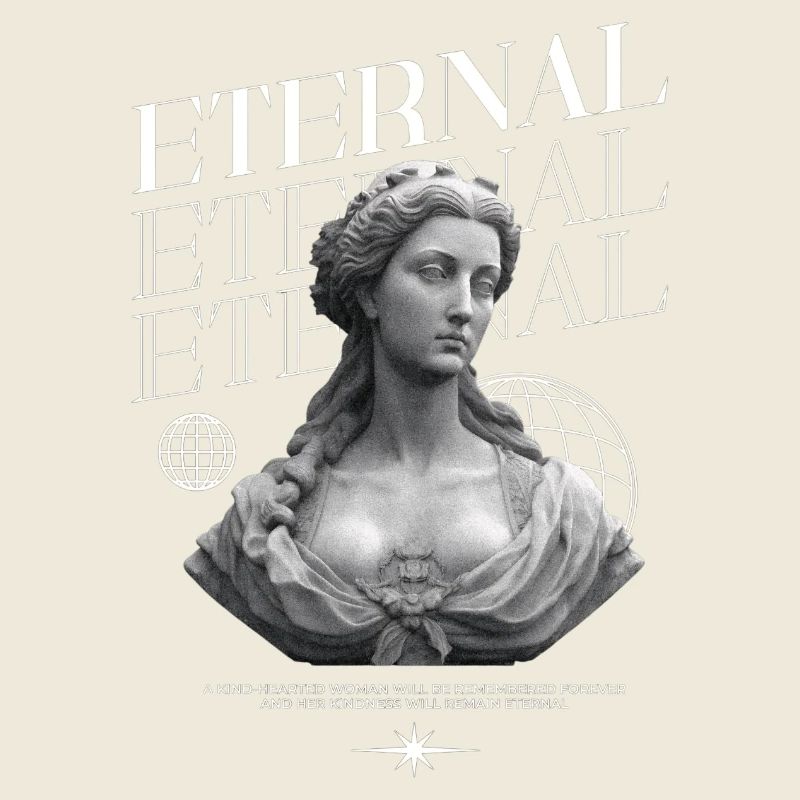Bonté éternelle : Statue, collage globe