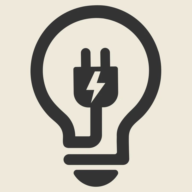 Electrician Light Bulb Plug Logo