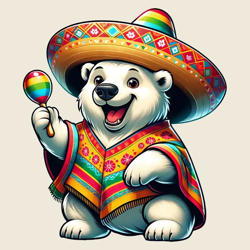 Cinco de Mayo Polar Bear: Festive mood