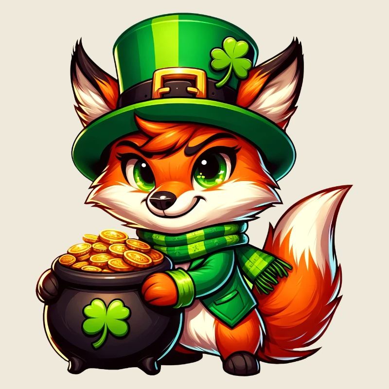 Renard de la Saint-Patrick en or