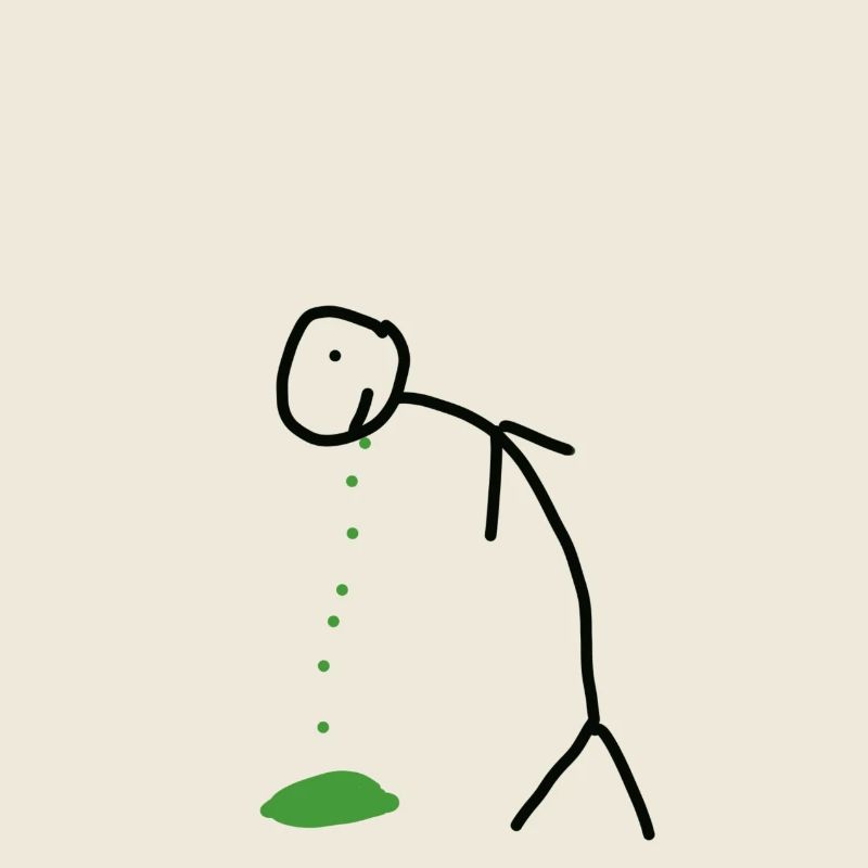 Puking stick figure