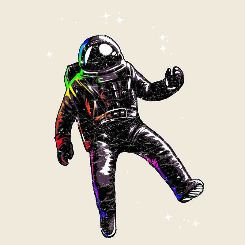 Astronaut floats in space