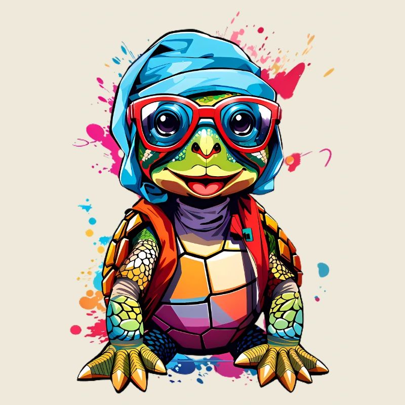 Tortue petite et colorée