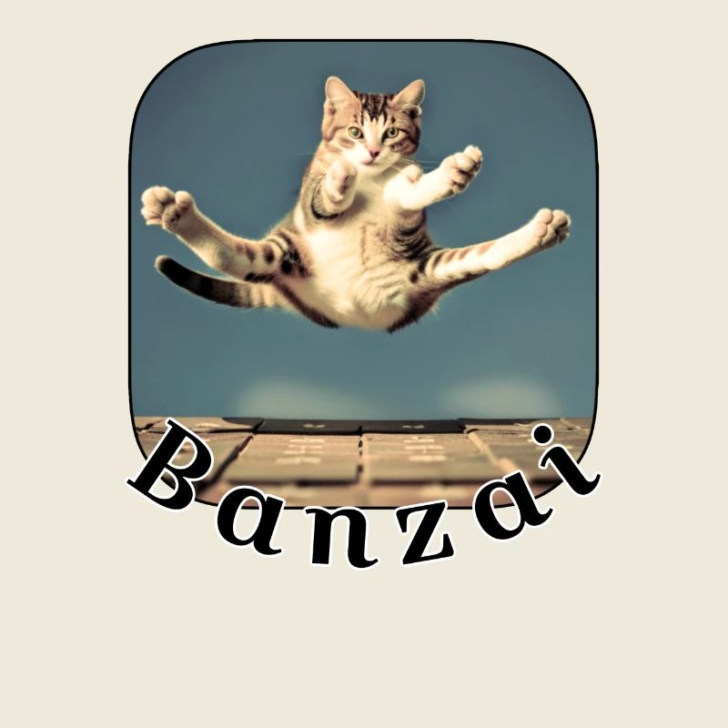 Jumping cat over keyboard