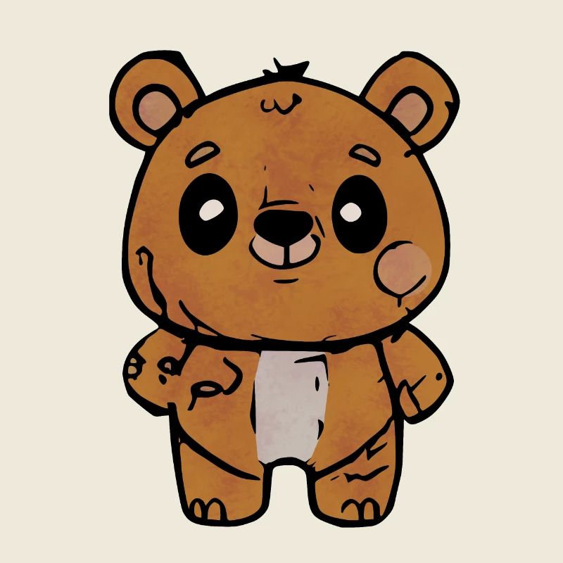 Ours de dessin animé avec une expression amicale