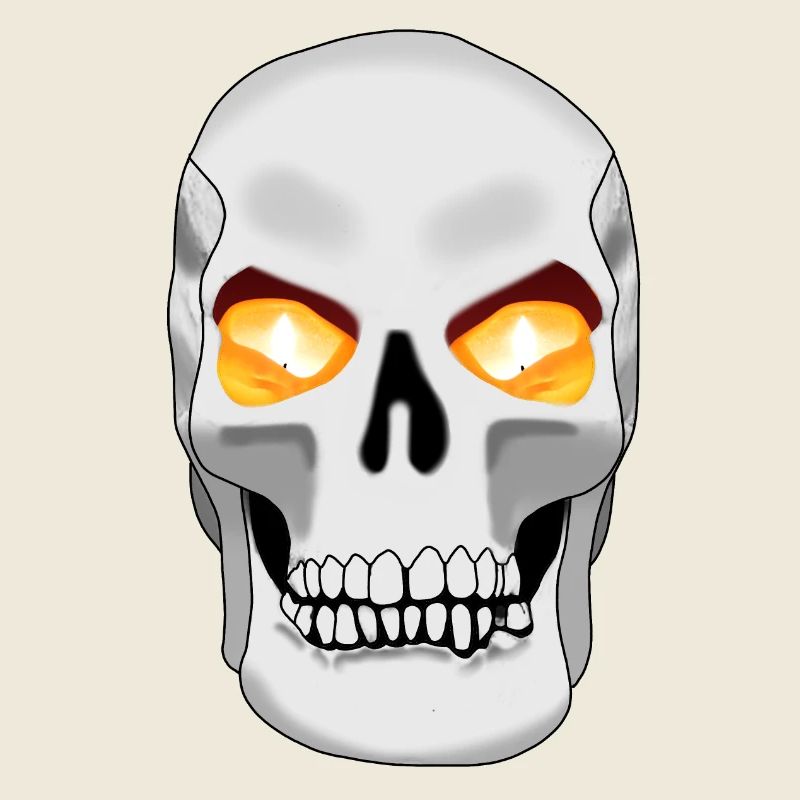 Skull with candle