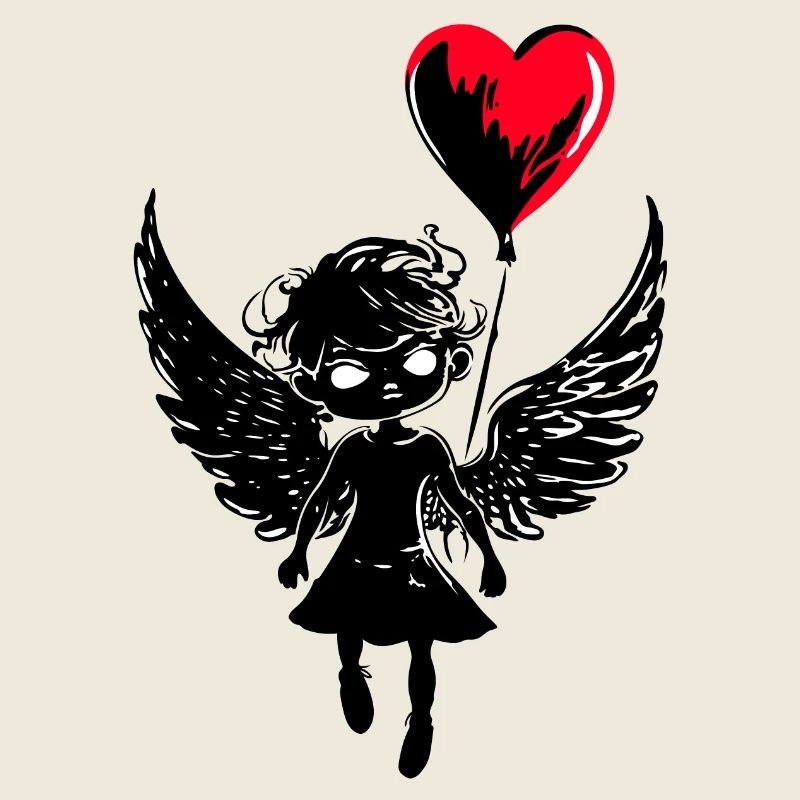 Engel mit Herz Luftballon - Heartful Creatures