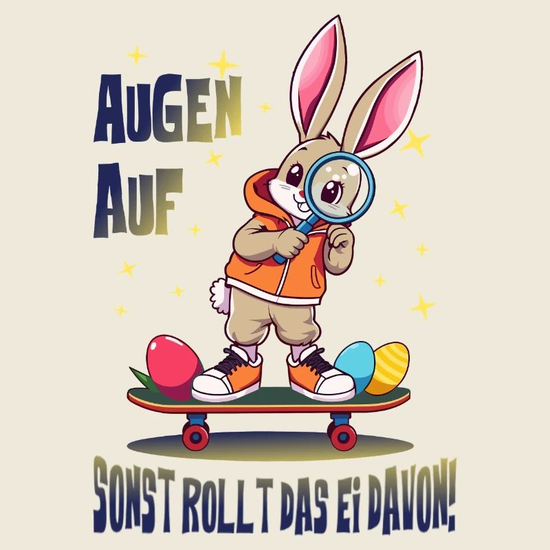 Hase auf Skateboard