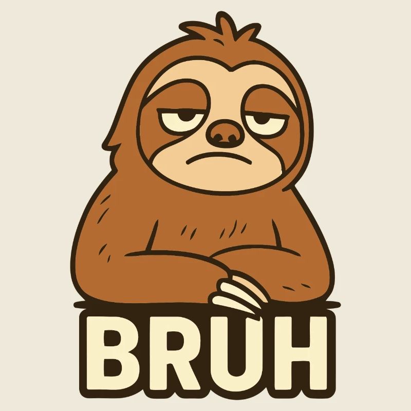 Conception de t-shirt décontracté Sloth Expression