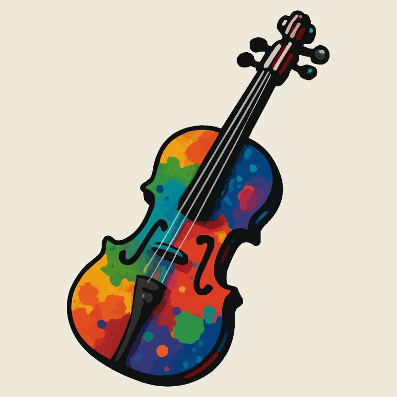 Violon Violon Éclaboussures de Couleur