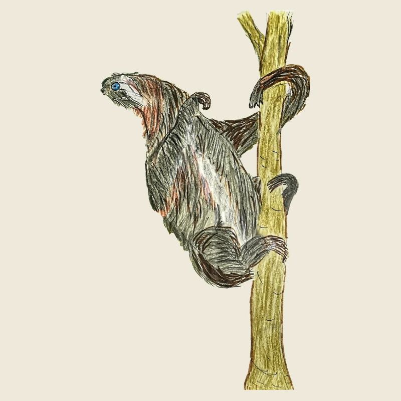 Monkey artwork on tree