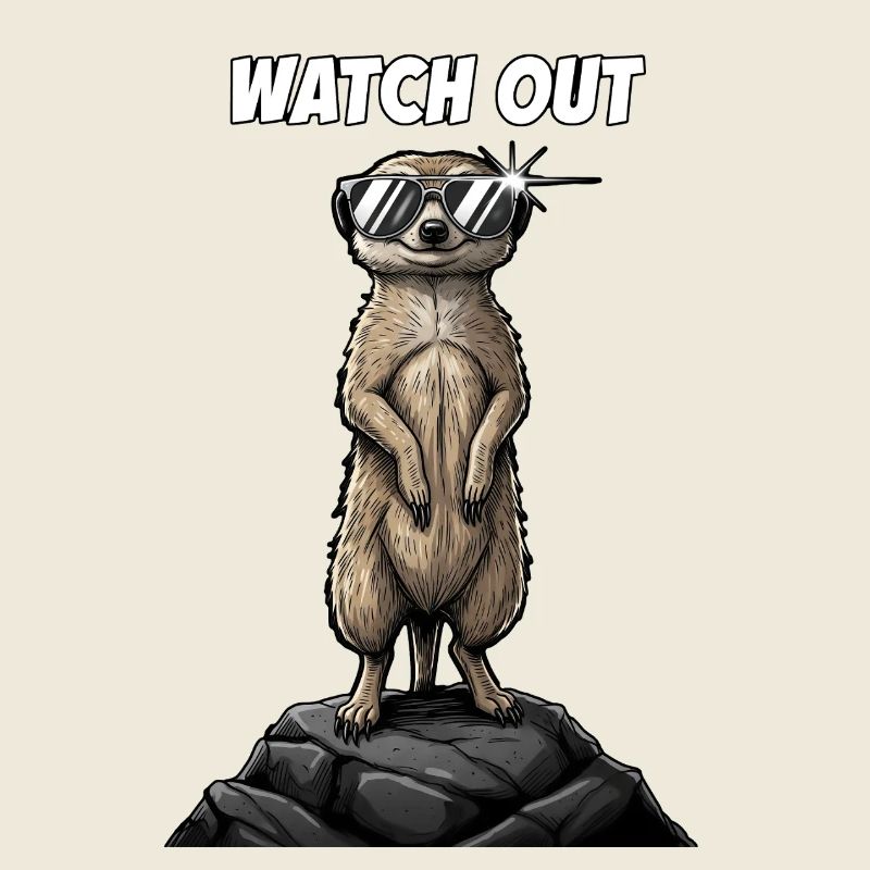 Coole Erdmännchen watch out Design