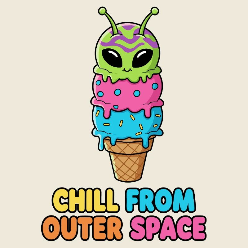 Cornet de crème glacée extraterrestre