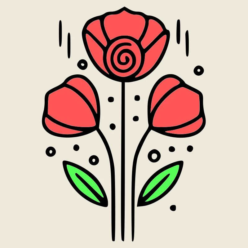 Coquelicots coquelicots minimaliste Line Art 10