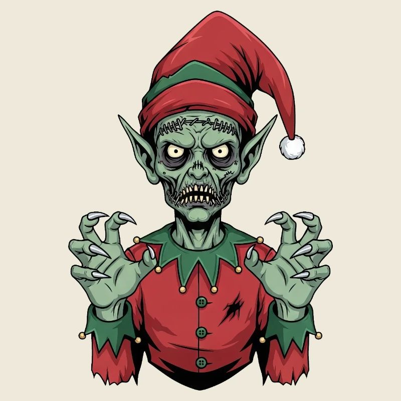Squelette effrayant Noël Gnome horreur Gesche