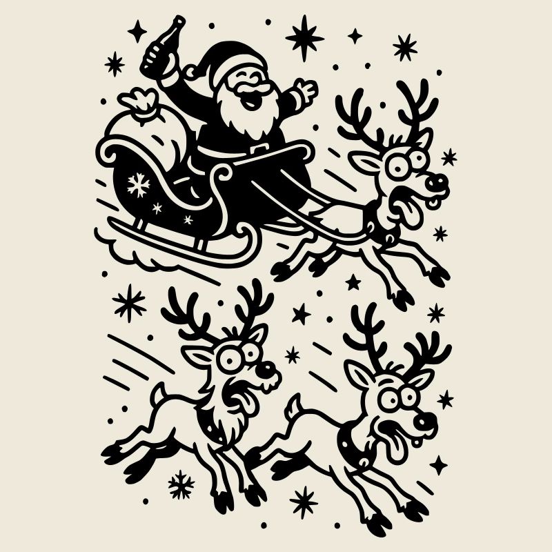 Crazy Drunk Santa Reindeers