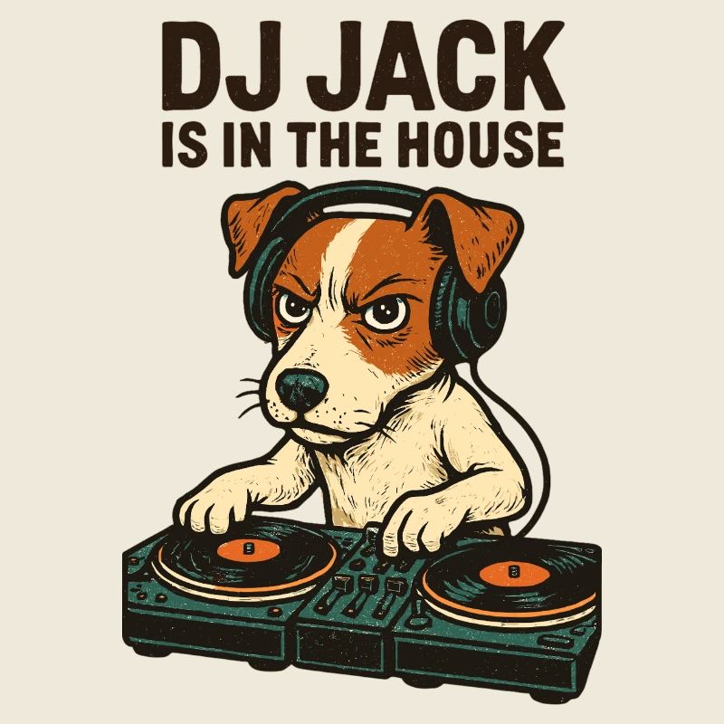 Jack Russell Terrier DJ Platines Cadeau Techno