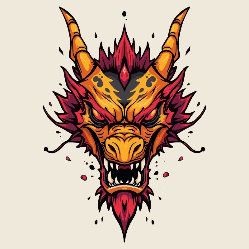 Flammender asiatischer Drache