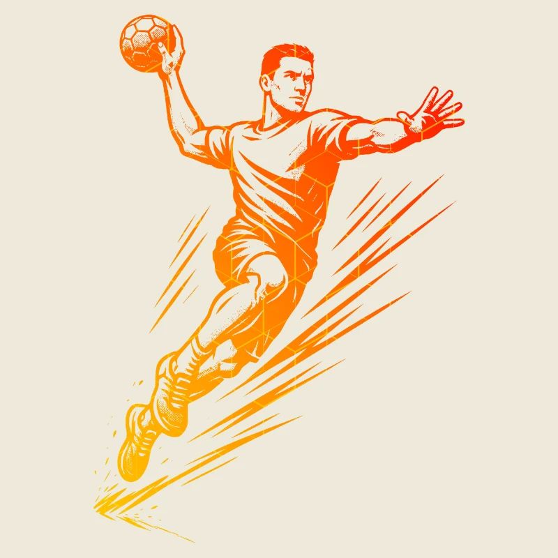 Modern Handball Artwork for Men