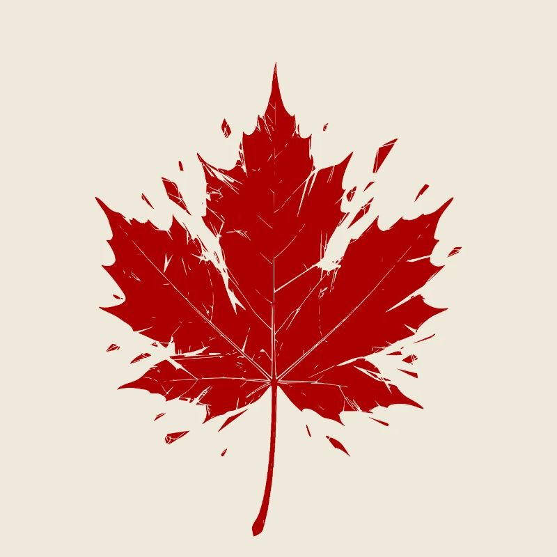Red Maple Leaf Fragmented