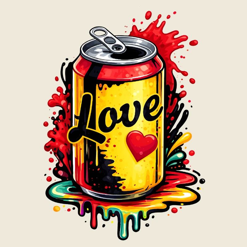 Bunte Dose mit Liebe Illustration 