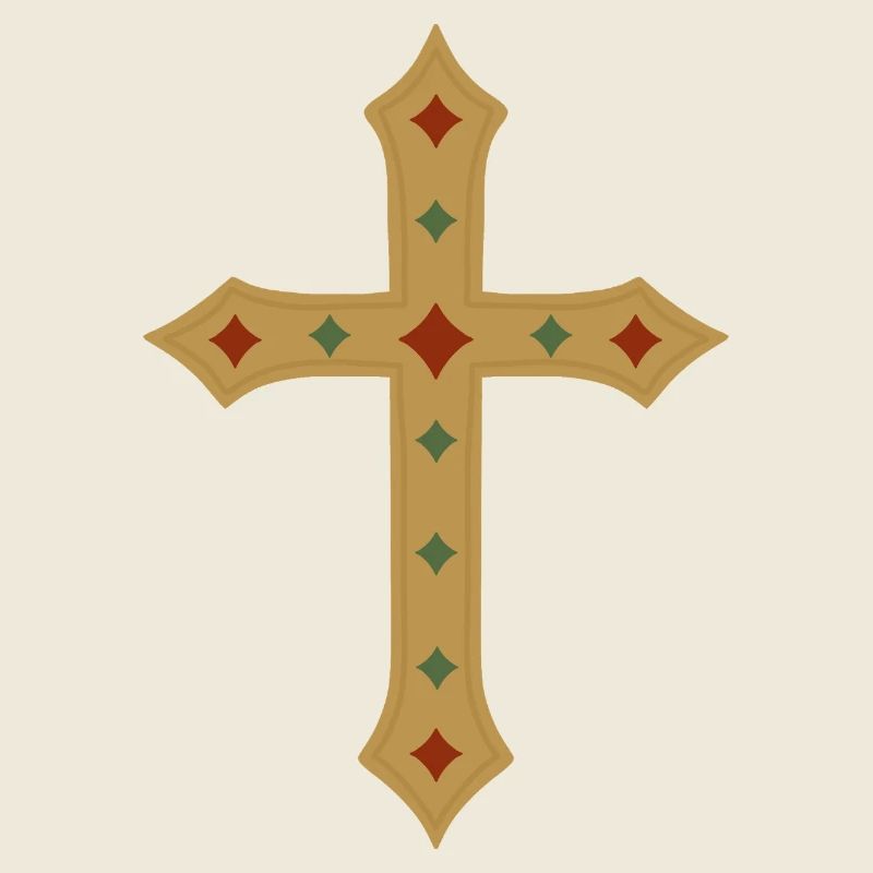 Croix d’or avec incrustations de gemmes