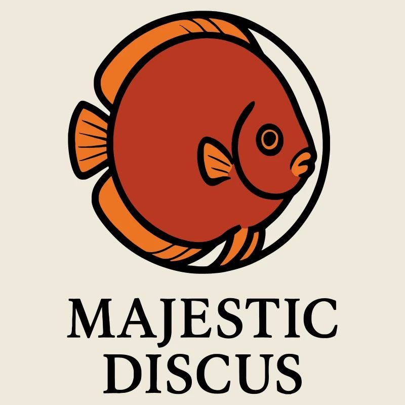 Logo Majestueux Poisson Discus Circulaire
