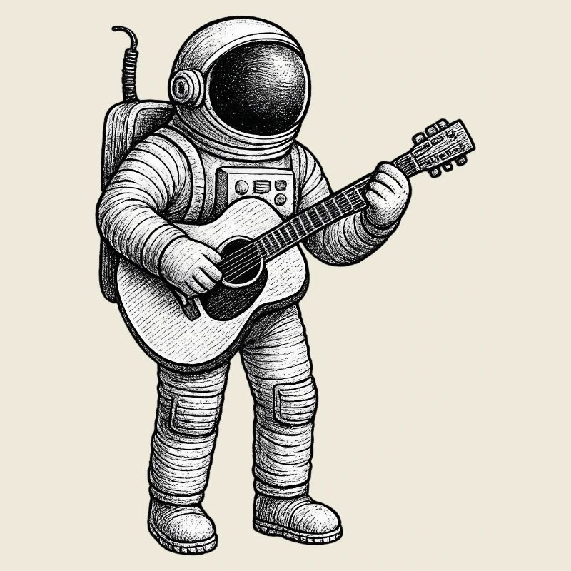 Sketch de guitare d’astronaute