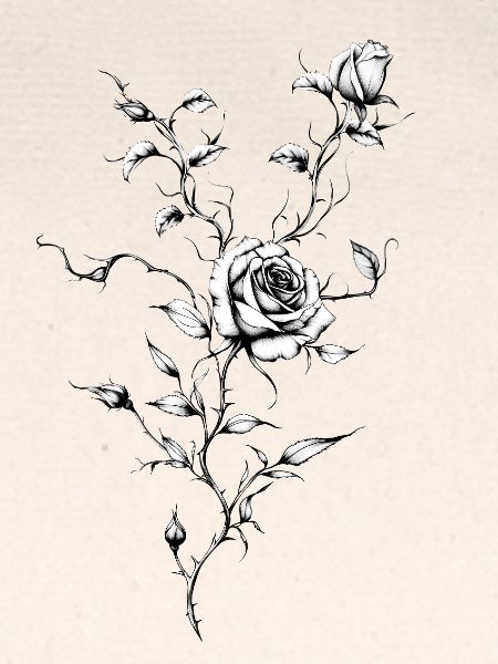 Rosengravierte Blumentinte